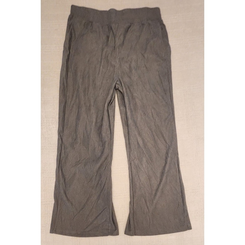 Halara Gray Wide Leg Corduroy Pull‎ On Lined Pants Size XL NWT New Work